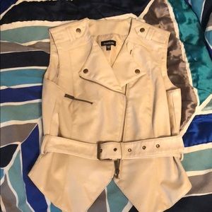 Bebe cream motorcycle vest